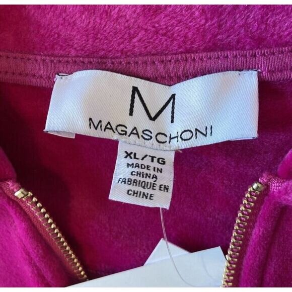 NWT $88 Magaschoni Velvet Sweat Suit Size XL Women’s Fuchsia - Picture 4 of 16